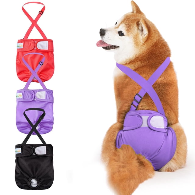 Pañales para perros Idepet lavables y reutilizables para mujer con tirante M