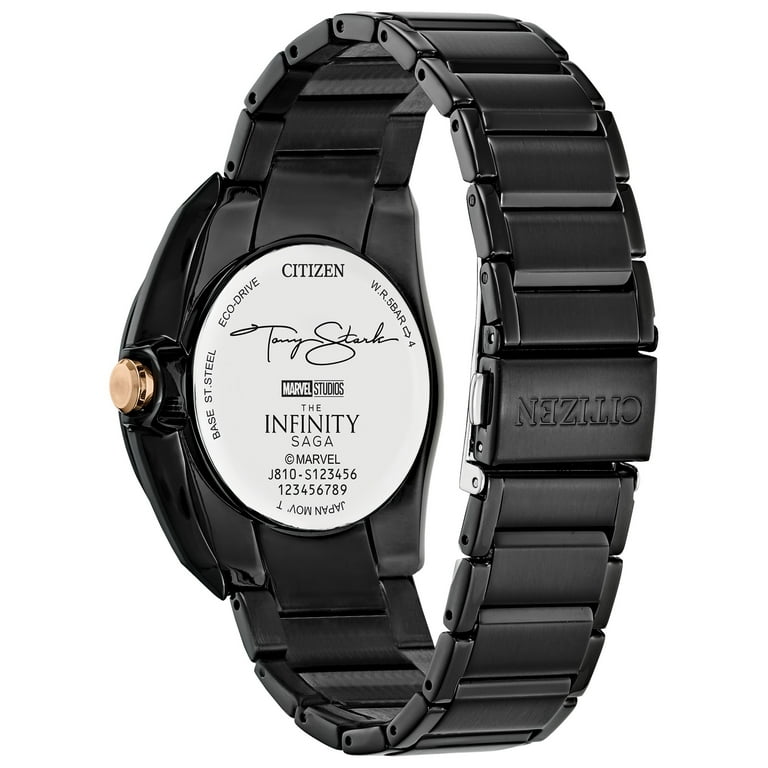 Citizen Men's Eco-Drive Marvel Tony Stark Black IP Watch - AW1019
