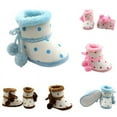 thumbnail image 5 of Baby Winter Boots for Boys Girls Soft Bottom Baby Moccasin Dots Warm Boots Non-slip Booties Pink 6-12M, 5 of 5