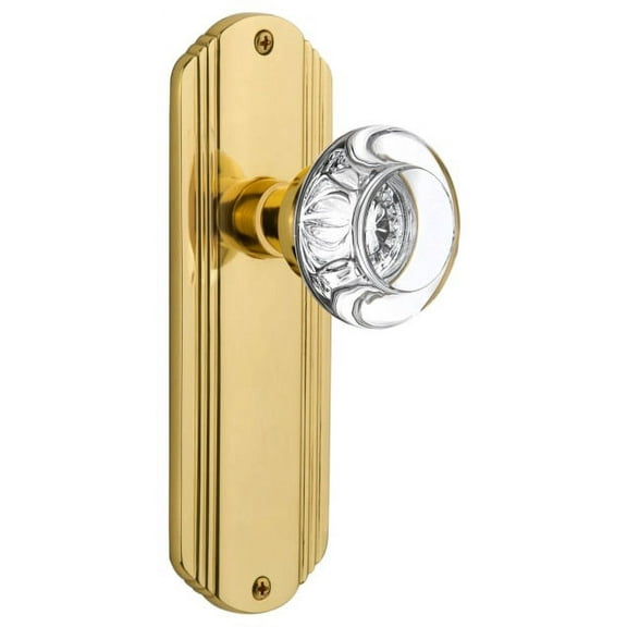 Nostalgic Warehouse Decrcc_Sd_Nk Round Clear Crystal Single Dummy Door Knob - Brass