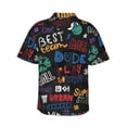 thumbnail image 4 of Xecao Basketball print Hawaiian shirt - a stylish short-sleeve button-down for men, perfect for casual beach and tropical outings., 4 of 9