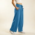 thumbnail image 6 of Women Pleated Wide Leg Sweatpants Sevevn Elastic Drawstring High Waist Soft Loose Trousers With Side Pockets, Assorted Solid Colors For Casual Lounging Streetwear And Daily Outdoor Occasions, 6 of 7