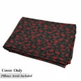 thumbnail image 5 of Abstract Floor Pillow Lounger Cover, Rose Swirls Ivy Plants Dark Mysterious Forest Themed Pattern, Nap Mat Printed Fabric Case for 5 Pillows, 88" x 36", Charcoal Grey Ruby, by Ambesonne, 5 of 5