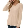thumbnail image 5 of Bovemsi Sweaters for Women Cozy V Neck Long Sleeve Shirts Casual Fall Tops Lightweight Tunic Fashion Clothes 2024 Fall Sweaters, 5 of 5
