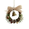 thumbnail image 2 of 4" Mini Christmas Wreath,Christmas Cabinet Wreath for Kitchen with Bows,Pinecones,Nuts,Berries and Bell - Small Hanging Artificial Wreath for Window Home Chair Front Door Wall Indoor Outdoor,Beige, 2 of 4