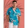 thumbnail image 2 of Havanera Men's and Big Men's Floral Short Sleeve Printed Button-Down Shirt with Texture, Sizes S-5XL, 2 of 8