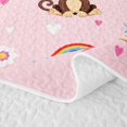 thumbnail image 5 of Erosebridal Cartoon Monkey Floral Twin Quilt Set,Cute Rainbow Flower Twin Coverlet Set For Girls,2-Piece, 5 of 7