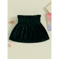 thumbnail image 2 of Bagilaanoe Baby Girls Velvet Skirt Solid Color Elastic A-Line Skirt 6M 12M 18M 24M 3T 4T Toddler Kids Party Clothes, 2 of 8