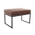 thumbnail image 2 of 7th Haven Inc. WOVENBYRD 30.5" Decorative Pillowtop Ottoman Grey Velvet, 2 of 5