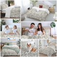 thumbnail image 5 of 3 Piece Spring Flowers Duvet Cover Set Queen Size,Microfiber Comforter/Quilt Cover with Corner Ties and 2 Pillowcases,Farmhouse Sage Green Pastoral Floral Leaf All Season Bedding with Zipper Closure, 5 of 8