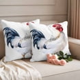 thumbnail image 2 of White Blue Rooster Pillow Covers 2 Pack Country Vintage Pastoral Animals Chicken Farmhouse Pillowcase Waterproof Outdoor Throw Pillow Cover for Patio Garden Square Cushion 20”x20”, 2 of 9
