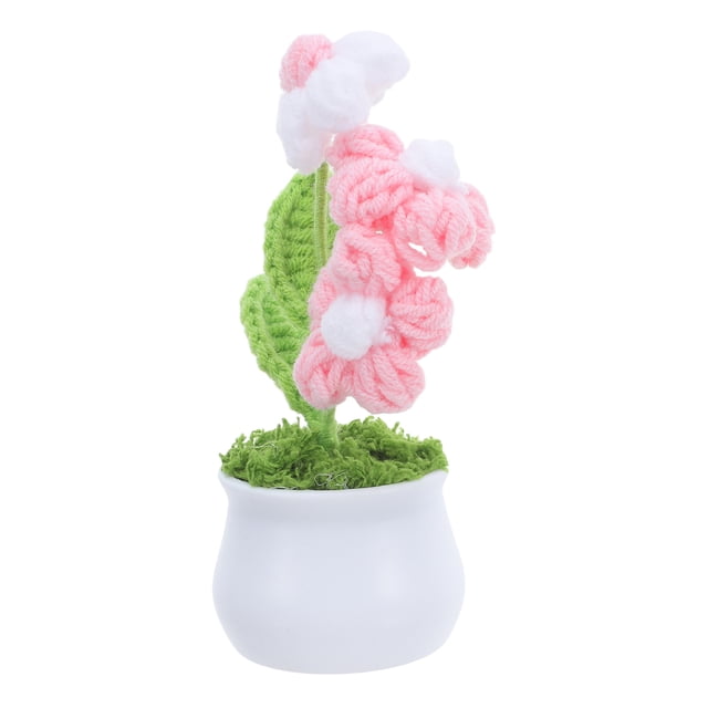 SHOWERORO Planta Artificial Tejida En Crochet Multicolor Para De Y Auto
