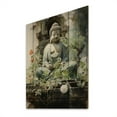 thumbnail image 2 of Designart "Green Buddhist Art Buddhas peaceful I" Buddhism Print on Natural Pine Wood, 2 of 5