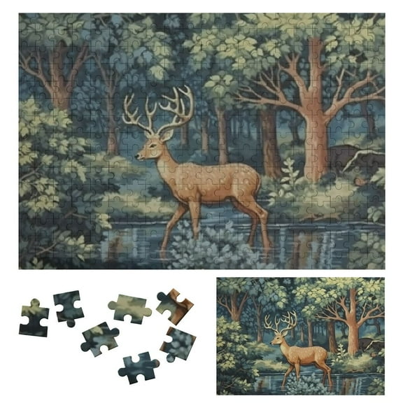 BCIIG Deer Trees Forest Wooden Jigsaw Puzzle Challenging Difficult Wood Puzzles for Adults - Gift for Family Friends 300 PCS