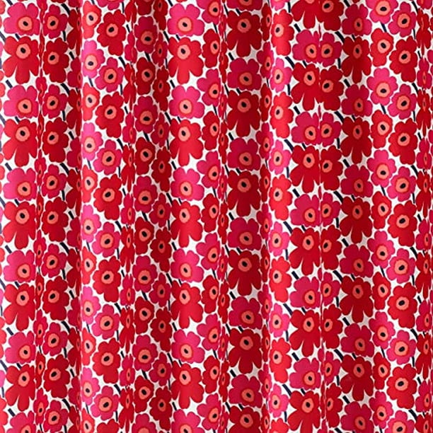 Marimekko Mini Unikko Shower Curtain 72 X 72 Red Walmart Com Walmart Com