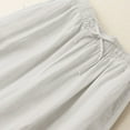 thumbnail image 6 of TRUBKH Women Linen Pants Flowy Pants Beach Palazzo Harem Pants Linen Capri Pants Summer Pants Elastic Waist Straight Leg Ruffle Pants Women Resort Trouser with Pocket Women's Sweatpants White XL, 6 of 8
