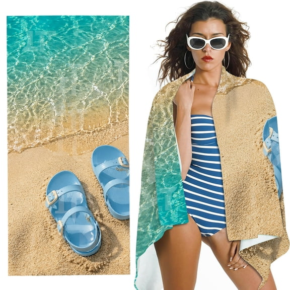 RKSupls Quick Dry Sand-Free Large Pool Beach Towel for Travel Camping
- Beach Sandals Hat Print, Ultra-Soft Microfiber Suitable for Bathroom, beach, Soft Super Absorbent- 30x60 in