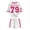 D Pink, variant on Kids Girl Outfits Girls Letter Print Short Sleeve Crew Neck T Shirt and Shorts Set Digital Graphic Combo for Everyday Play Black 9 Years-10 Years