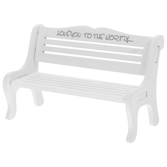Banc de Parc Miniature Blanc Lot de 1 Rectangulaire 5.1x3.1x2.8po