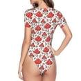 thumbnail image 4 of Naloa Amanita Red Mushroom Women's Short-Sleeved Onesie, One-Piece Swimsuit for Parties, dates, clubs - X-Large, 4 of 9