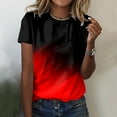 thumbnail image 2 of LUOGENLI T-shirts pour Femmes Débardeurs d'Été à Imprimé Dégradé Col Rond Manches Courtes T-shirts d'Entraînement Décontractés Amples T-shirts Graphiques Saint-Valentin Rouge TG, 2 of 4