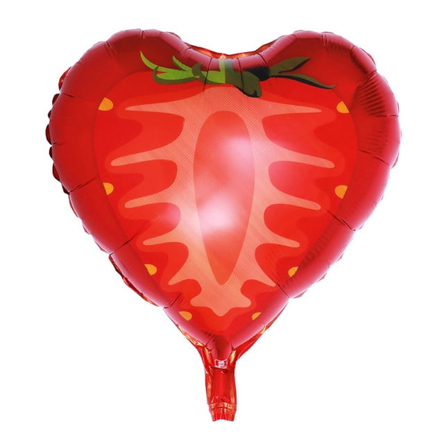 Globos de aluminio con forma de fruta, para decorar fiestas, de Mylar metálico, 46 cm (fresa)