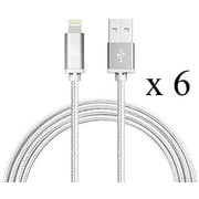 (6 Pack) 6 foot lightning charging cable for Iphone and Ipad devices