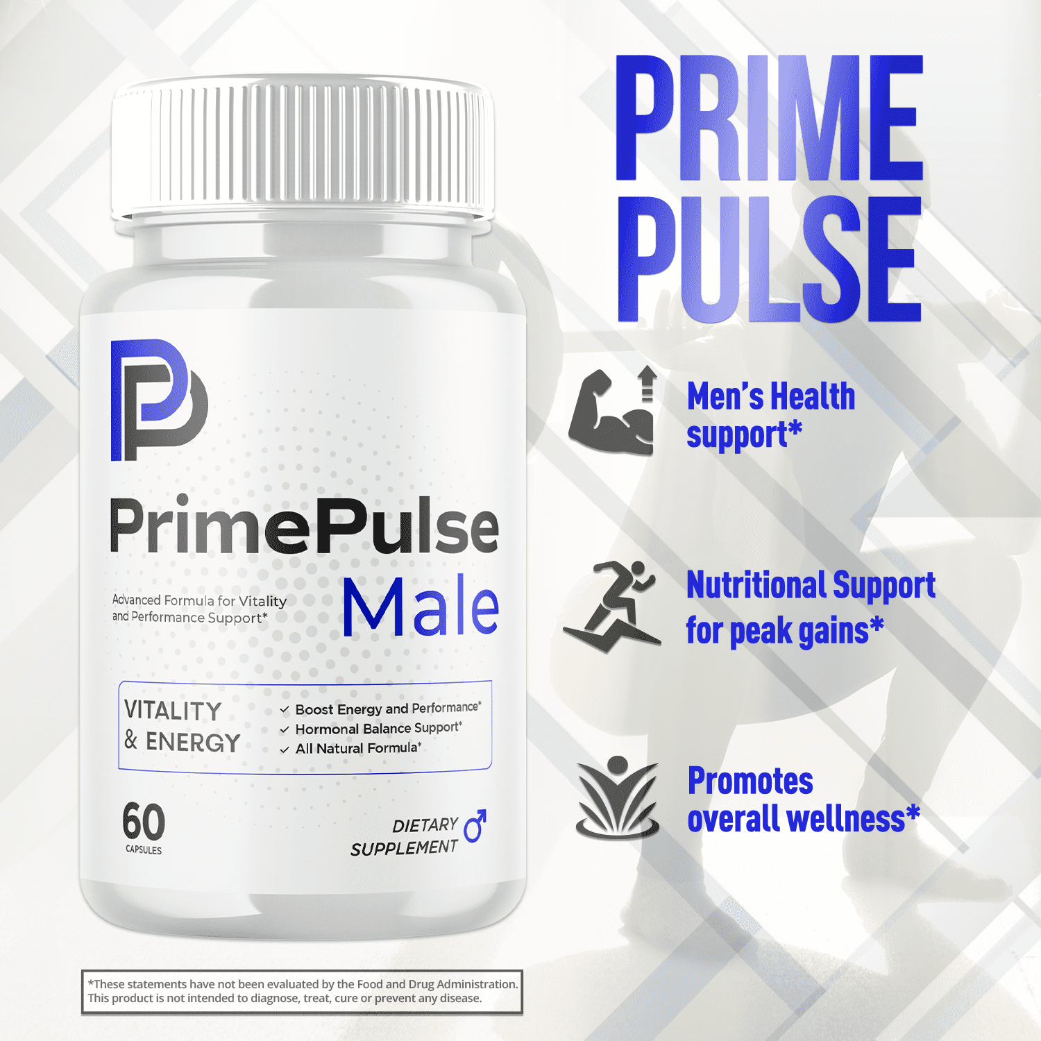 Prime Pulse Advanced Formula Pills All Natural Vitamin Supplement PrimePulse 300 Capsules