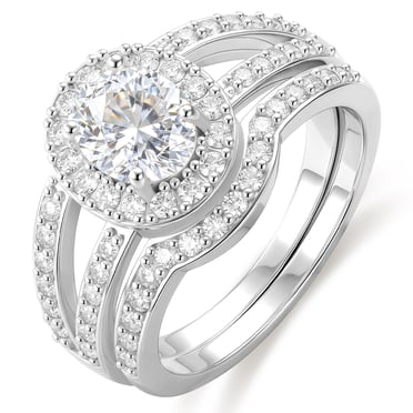 APSVO S925 Sterling Silver Plated Oval Wedding Rings for Women CZ Eternity Promise Band Engagement Rings Set Birthday Mothers Day Jewelry Gifts Her Mom Wife Girlfriend Adults Ideas