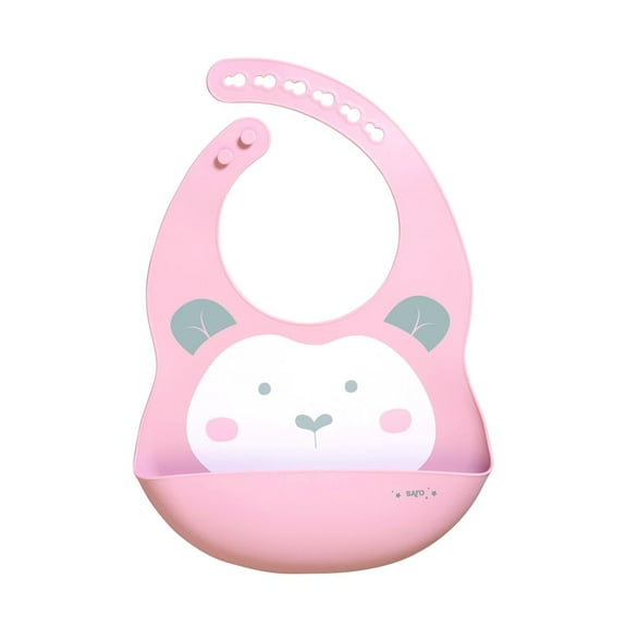 SARO Sweet & Fun Blossom Silicone Mealtime Bib: Mess-Proof & Gentle Feeding