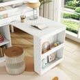thumbnail image 6 of Euroco Wood Twin Size Loft Bed with Drawers and Cabinets, Pulling Out Desk and Shelves, White, 6 of 16