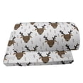 thumbnail image 4 of Landscape Foot Rest, Winter Woods Theme Pattern of Deer Heads with Antlers and Fir Trees, Non-Slip Backing Ergonomic Memory Foam Leg Support for Office, White Sepia Dark Taupe, by Ambesonne, 4 of 5