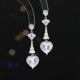 thumbnail image 2 of New Heart-shaped Love Long Earrings Banquet Dress with Long Modified Face Love Earrings, 2 of 15