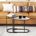 thumbnail image 2 of Costway 2-in-1 Design Faux Marble Top Tea Table Nesting Coffee Table Set of 2, 2 of 9
