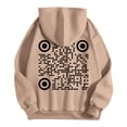 thumbnail image 4 of WILLBEST Sudaderas En Pareja Unisex Otoño e Invierno Suéter con Capucha Estampado De Código Qr De Color Sólido con Mangas Largas y Bolsillos XGrande, 4 of 4