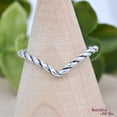 thumbnail image 2 of LD DESIGNS - Twist Rope Chevron Ring Sterling Silver Band - Oxidized Silver Stackable Midi Ring With Fine Detail Vintage Style Jewelry Gift, 2 of 5