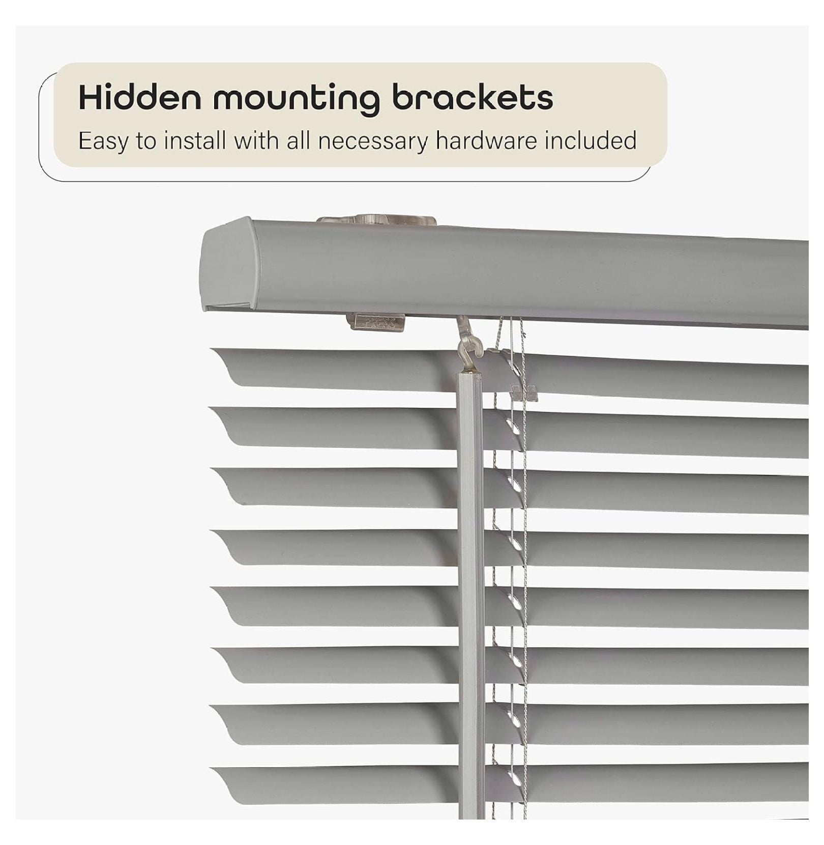 Achim Home Furnishing Window Blinds: GII Cordless Deluxe Sundown Room Darkening Mini Blinds (Gray, 31" x 64")