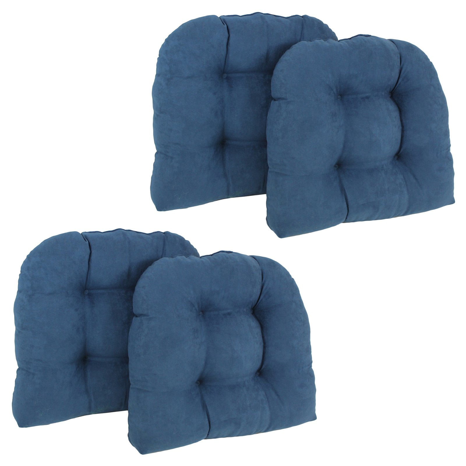 Blazing Needles Microsuede U Shaped Indoor Chair Cushion Set of 4