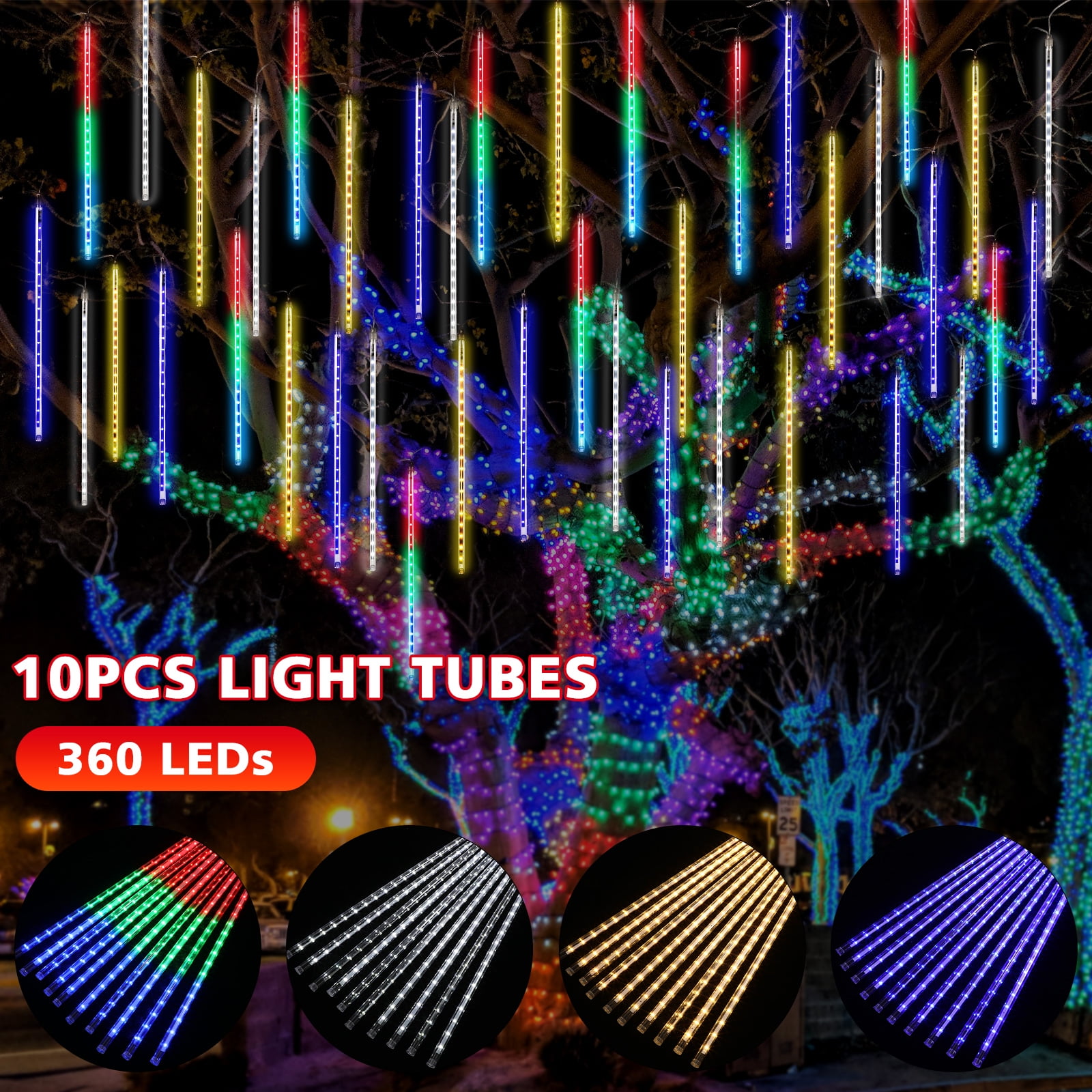 LED Meteor Shower Lights Christmas Lights Outdoor Falling Rain Lights