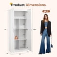thumbnail image 3 of edx 71" Wooden Storage Cabinet for Living Room,Hallway, Entryway, Closet, Home Office, White, 3 of 9