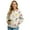 Butterfly Floral Print Beige, variant on Butterfly Print Violet Black Zip Up Sweatshirts for Women Casual Soft Outfits Crew Neck Hoodless Outerwear Trendy Fall Jackets Coat with Pockets, 3XL