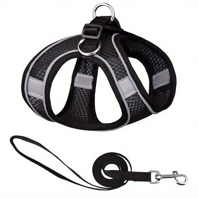 Summer Comfort & Safety for Your Dog: Vest Style Pet Chest Strap with Traction Rope & Reflective Bands
