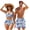 Art Blue Flower, variant on Matching Bathing Suits for Couples American Flag Crisscross Bikini Sets for Women Men Board Shorts Patriotic His and Hers Swimsuits Matching Sets for Beach/Party-XL