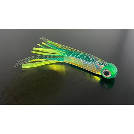 ISLAMORADA FLYERS Small Double Skirt 5 Green & Yellow Soft Lures