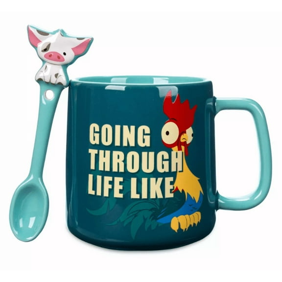 Disney Parks Heihei and Pua Coffee Mug with Spoon Set – Moana New With Tag