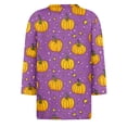 thumbnail image 5 of Womens 3/4 Sleeve Tops Halloween Crewneck Print Causal Loose Fit Three Quarter Sleeve T Shirts Purple M, 5 of 5