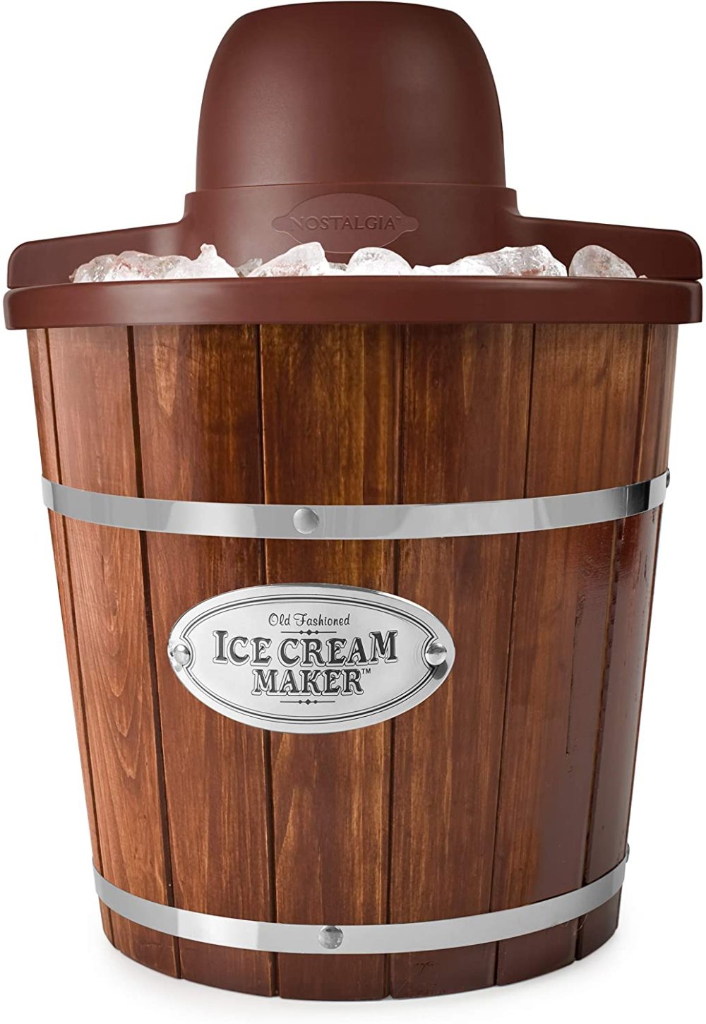 Small Appliances Nostalgia Electrics 4Quart Wooden Bucket Electric Ice