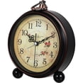 thumbnail image 4 of Alarm Clock Vintage Style Desk Clock Table Clock Decorative Quiet Non-Ticking Clock, 4 of 7