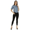 thumbnail image 2 of Inkmeso Round Neck Causal Tee Tops For Womens Printed Regular Fit High-Low Hem Top, 2 of 7