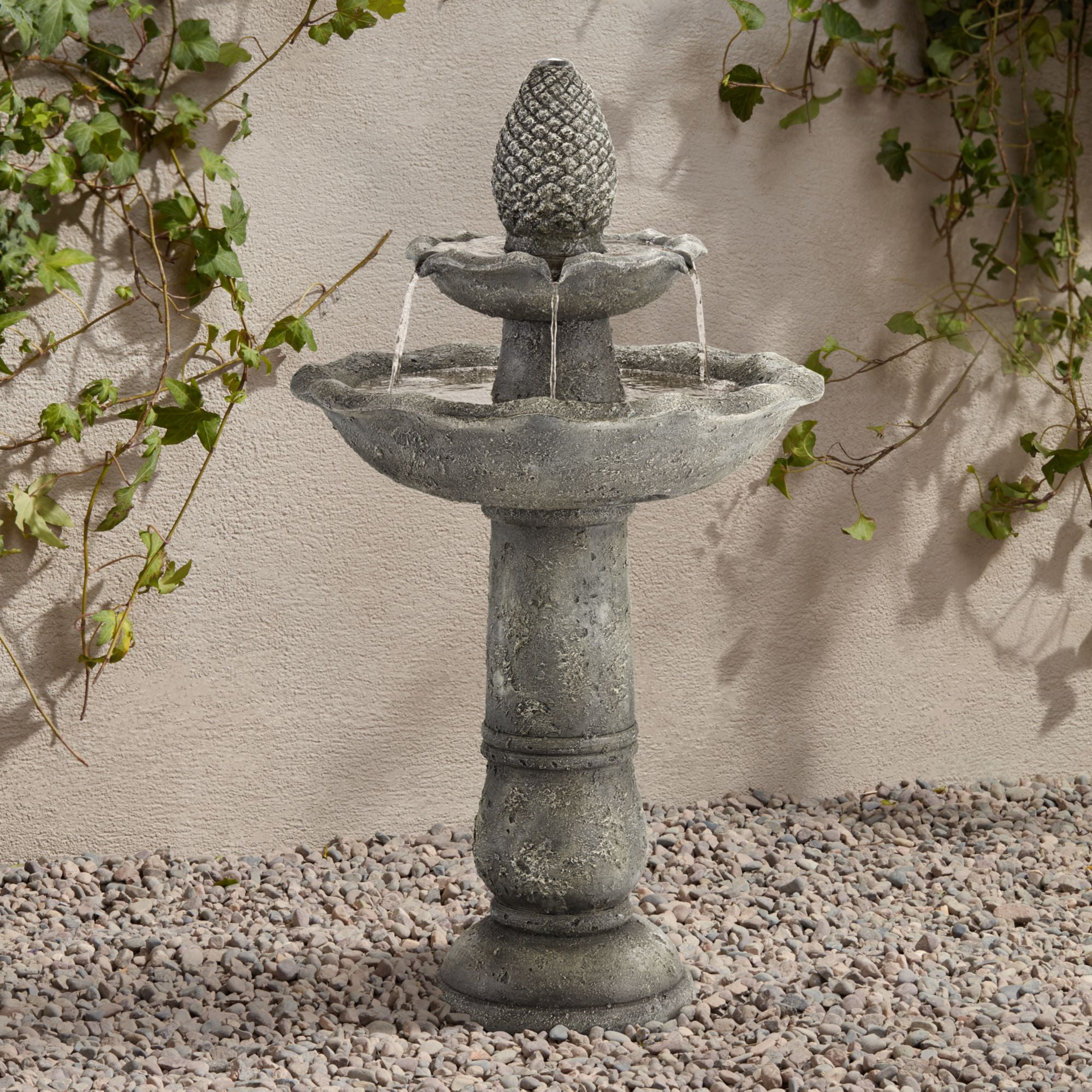 John Timberland Italian Outdoor Floor Water Fountain 35" High 2 Tiered